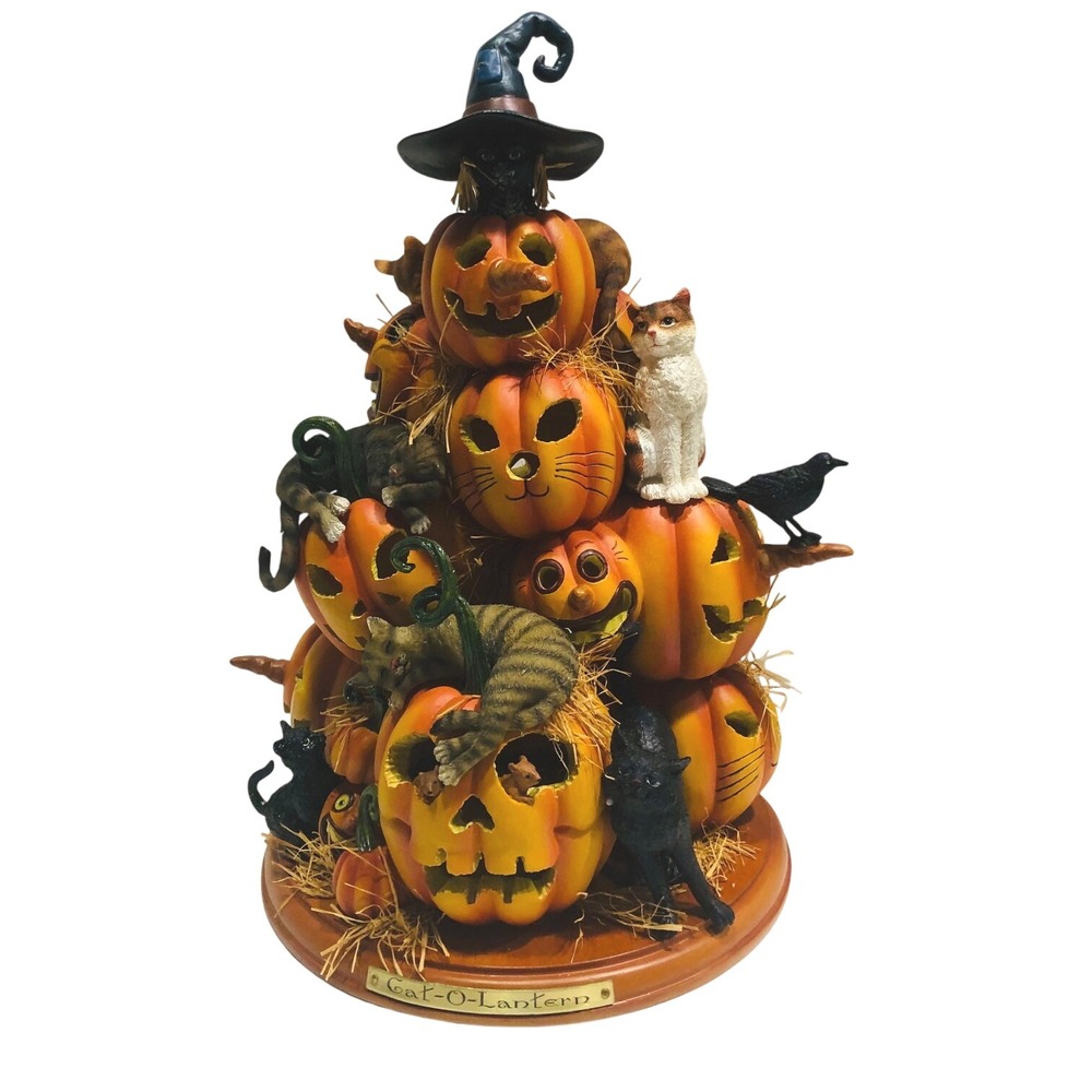 VTG Halloween Cat-O-Lantern Blow Mold Charles Wysocki Numbered Kitty Kitten Mice